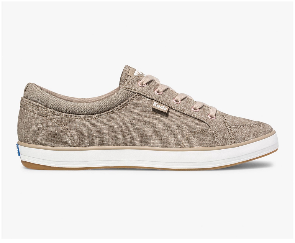 Womens Keds Sneakers - Center Brushed Denim - Grey - 9085-XERFV